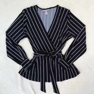 NWOT H&M Waist Tie Long Sleeve Blouse size Medium